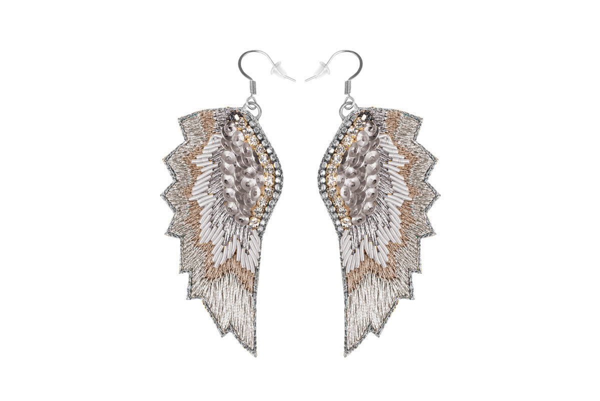 MAGDA Metallic Earrings in Pearl