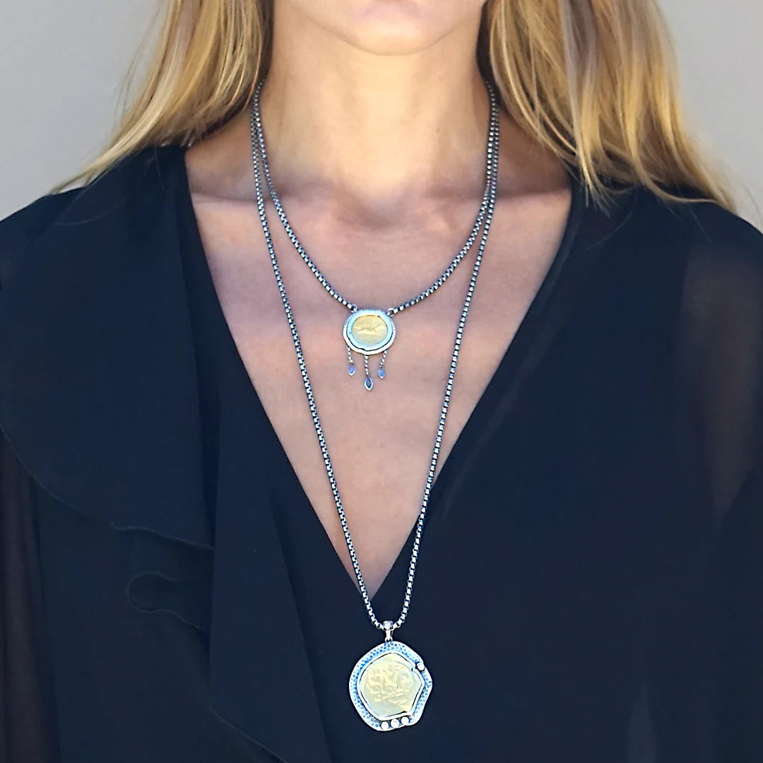 Tat 2 Designs - Long Vintage Silver Molat Necklace