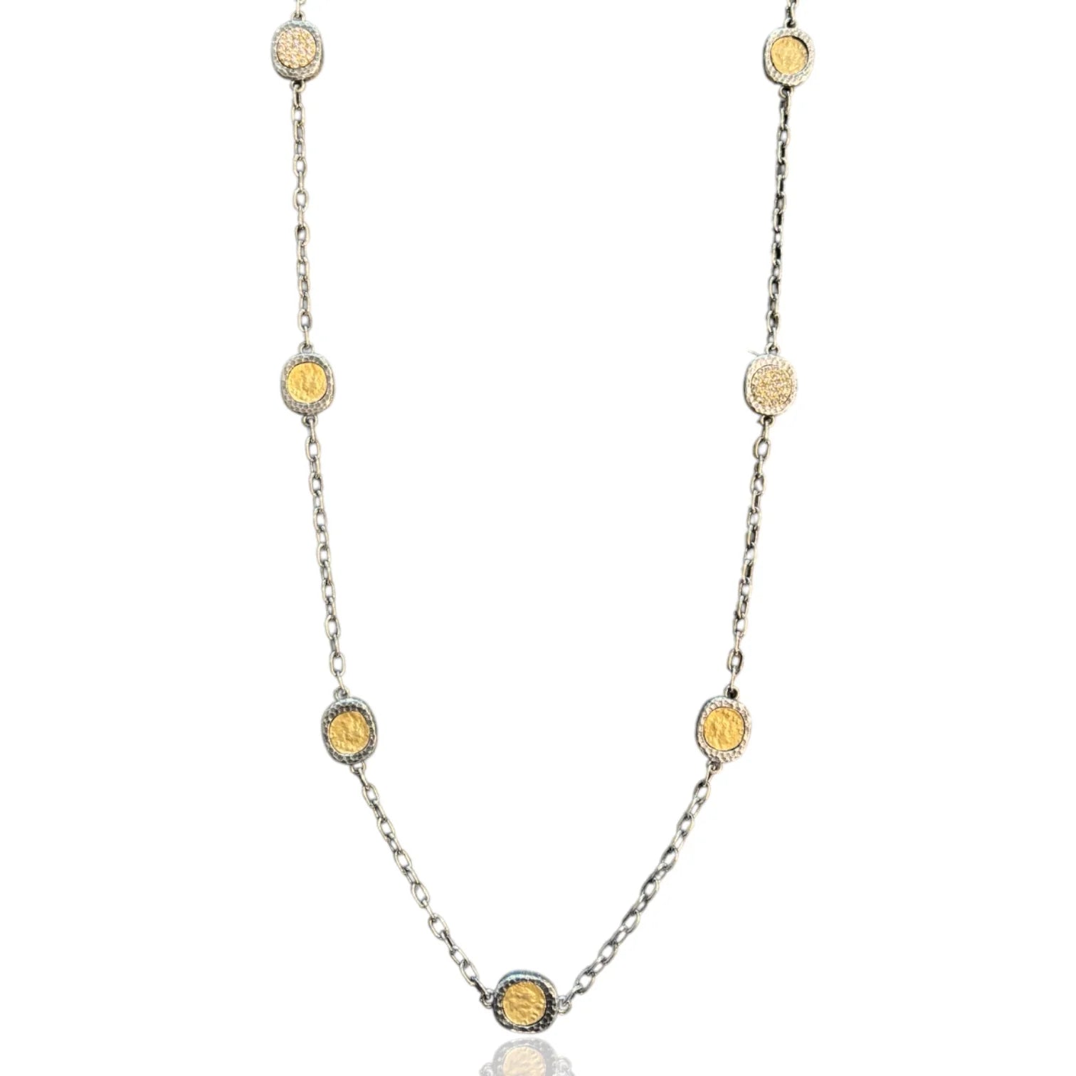 Tat 2 Designs - Vintage Silver Pavia Station Necklace