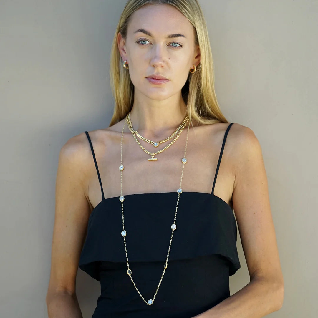 Tat 2 Designs - Mini Gold Pavia Station Necklace