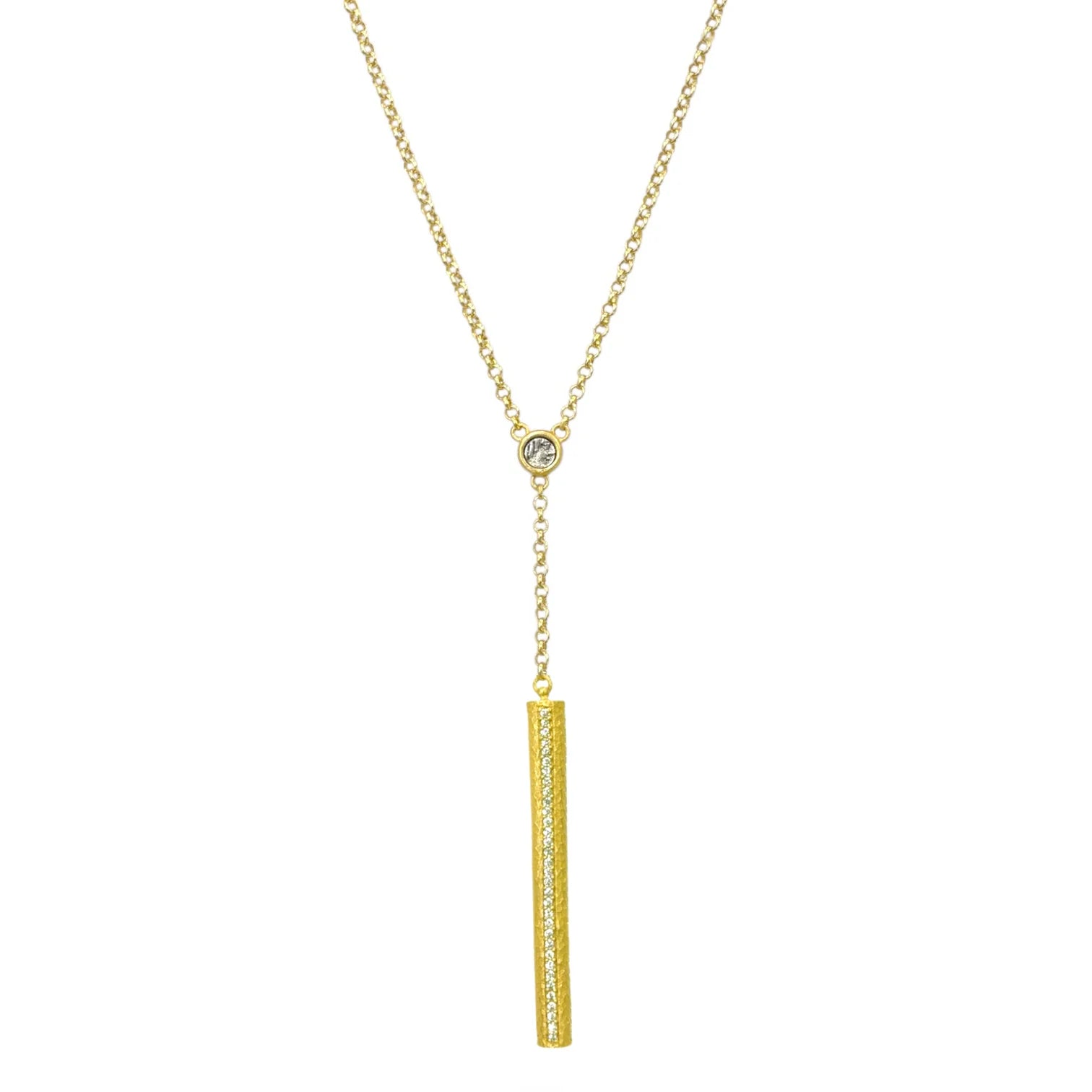 Tat 2 Designs - Gold Colette Hammered Lariat Necklace