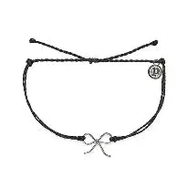 Pura Vida Silver Bow Charm Bracelet in Black