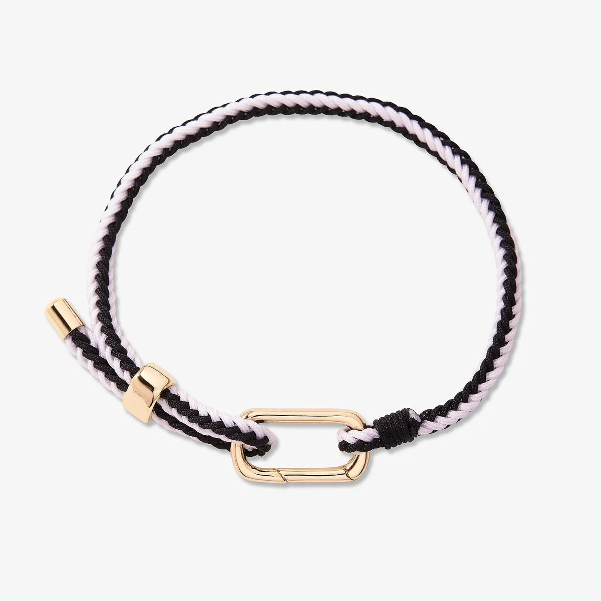 Pura Vida Carabiner Clasp Bracelet - Game Day - Black & White