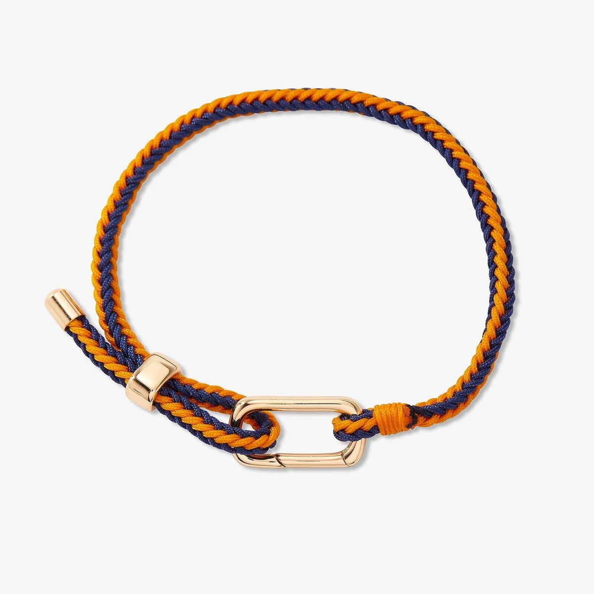 Pura Vida Carabiner Clasp Bracelet - Game Day - Navy & Orange