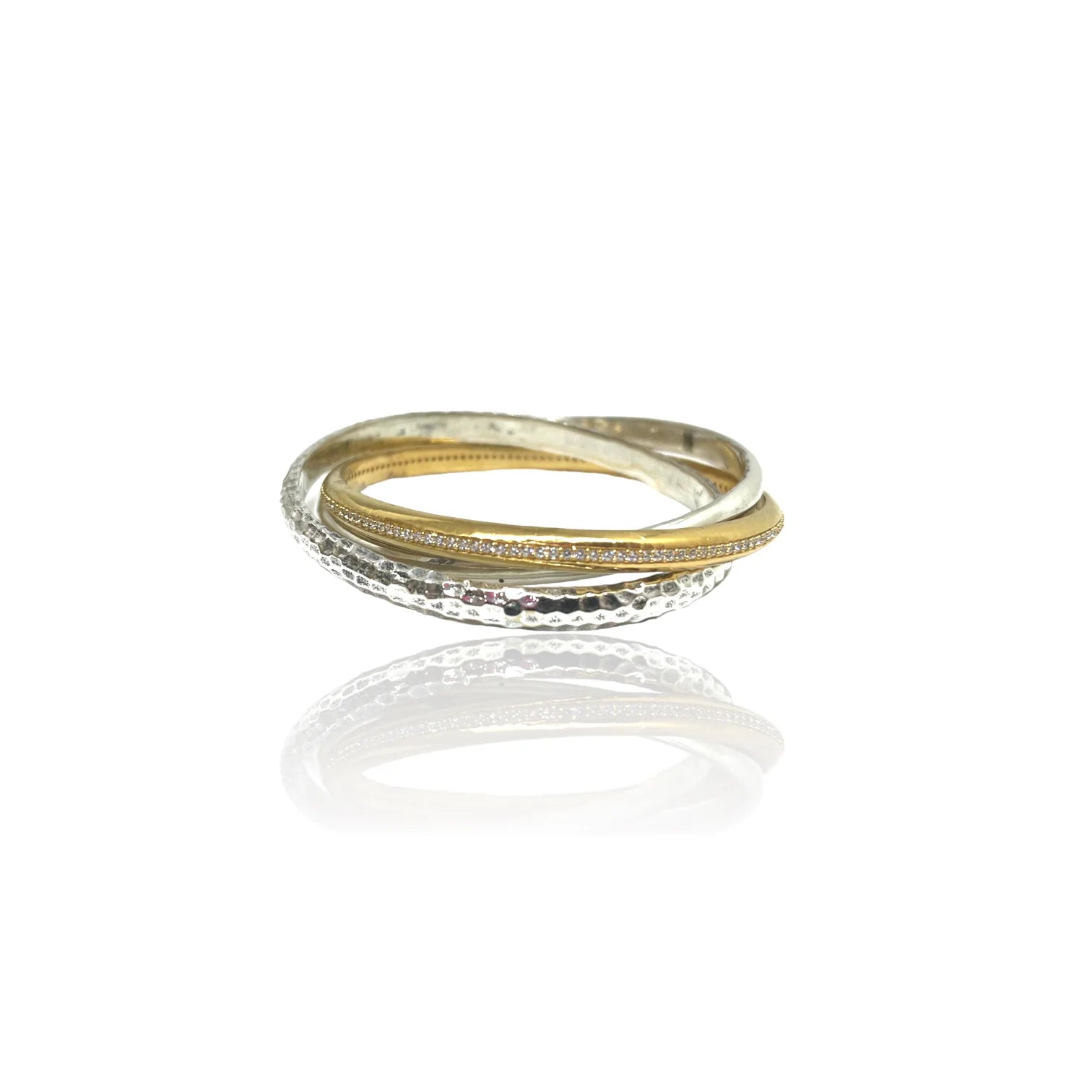 Tat 2 Designs - Mixed Metal Trinity Ring - Size 6
