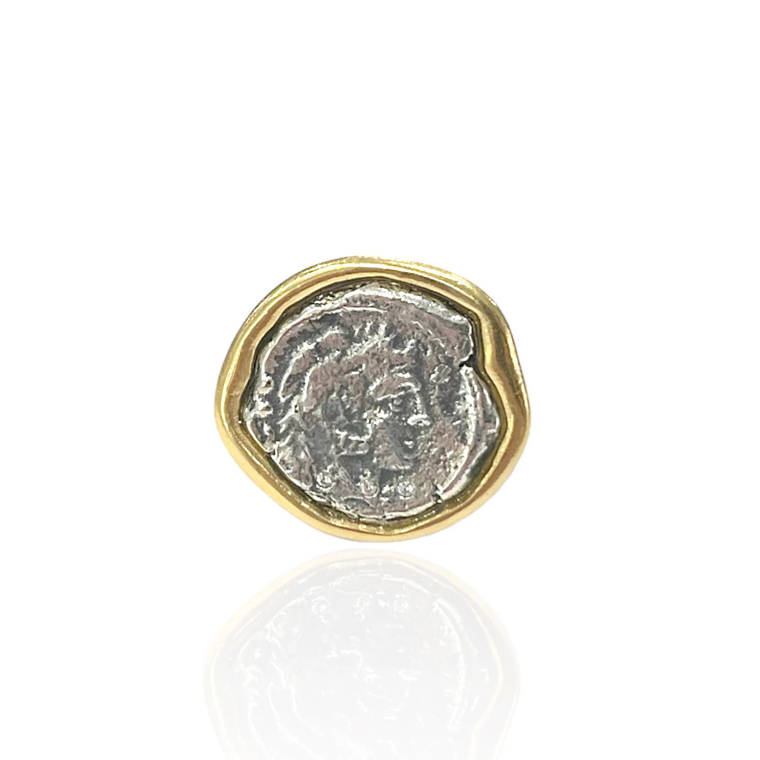 Tat 2 Designs - Gold Roman Man Coin Ring - Size 7