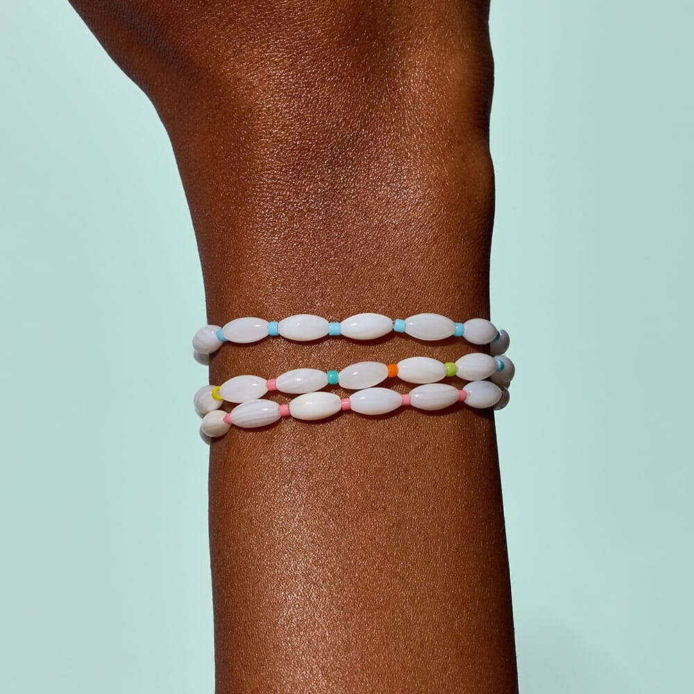 Pura Vida - Rainbow Pearl Stretch Bracelet - set of 3