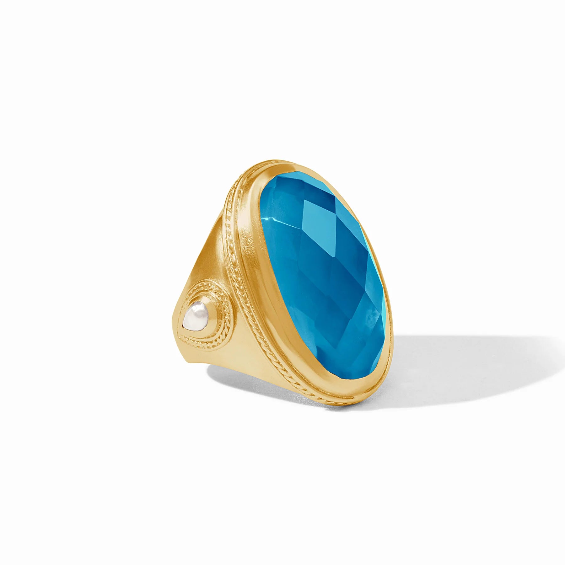 Julie Vos Cannes Statement Ring Size 7 - Iridescent London Blue