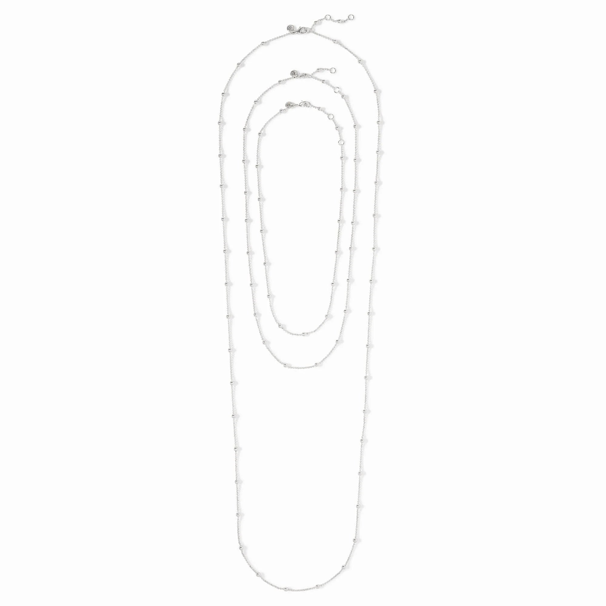 Julie Vos Solara Delicate Station Necklace 24" - Silver