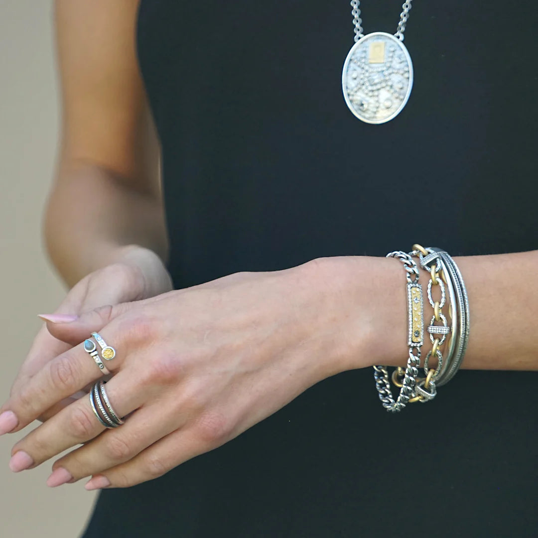 Tat 2 Designs - Vintage Silver Soleil ID Bracelet