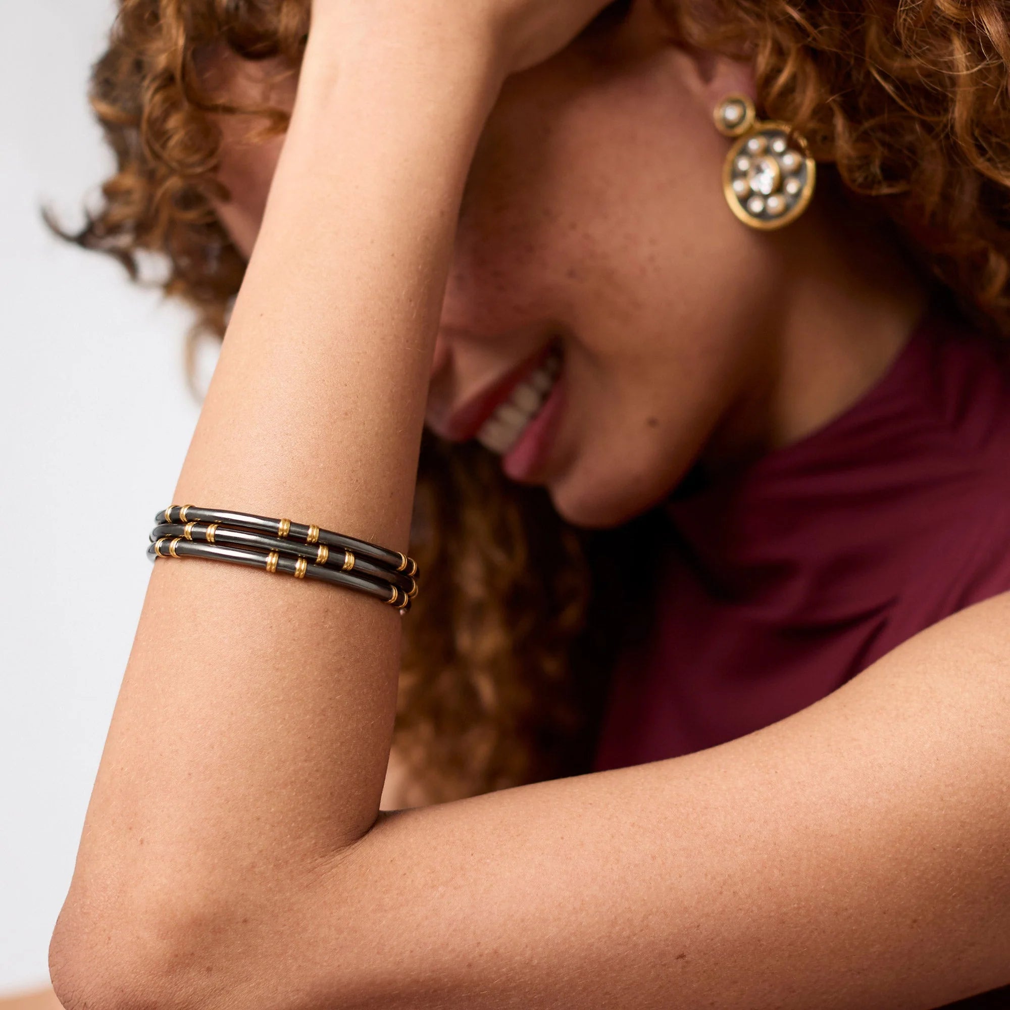 Julie Vos Tribeca Stacking Bangle - Mixed Metal - Small