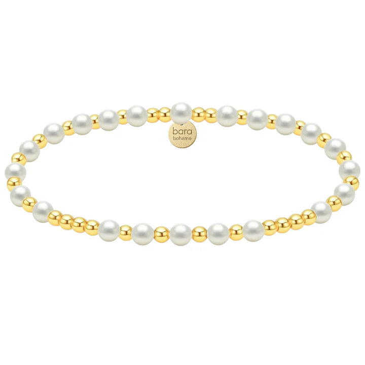 Gold Filled Beaded Bracelet Stack - Venice