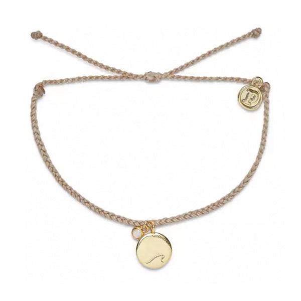 Pura Vida Ride the Wave Gold Charm in Sand
