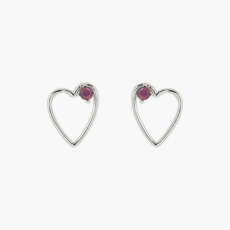 Pura Vida Sweatheart Stone Silver Earrings