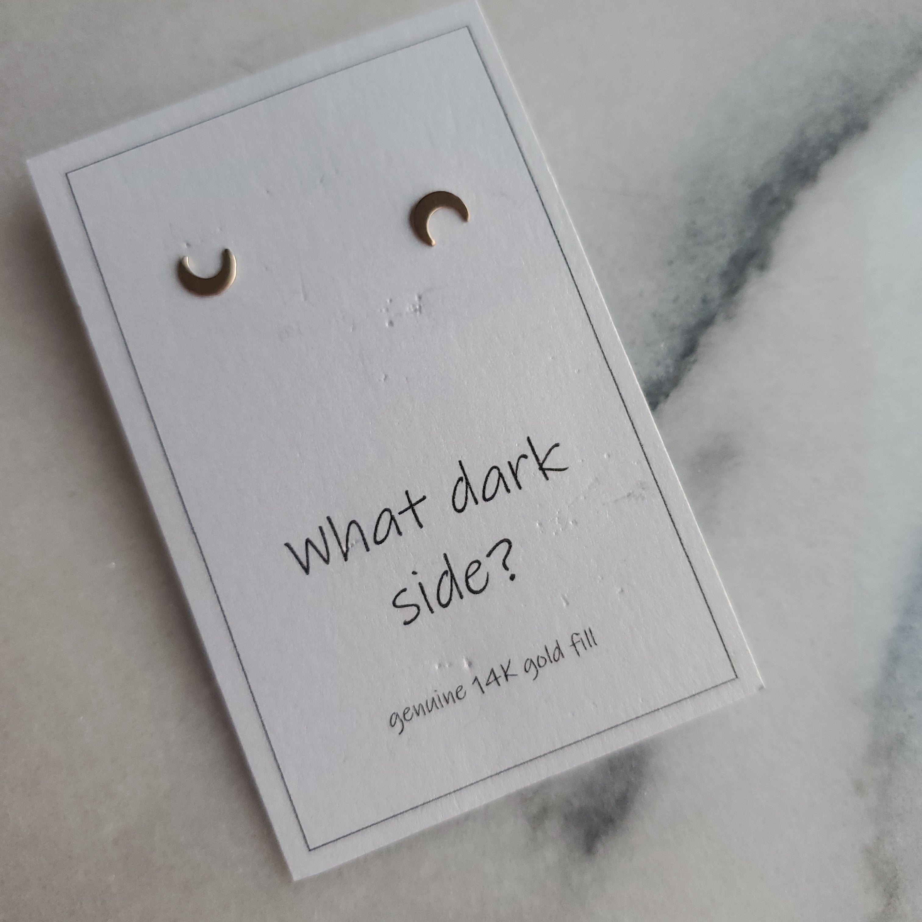 Sterling Silver Gold Fill Stud - Moon