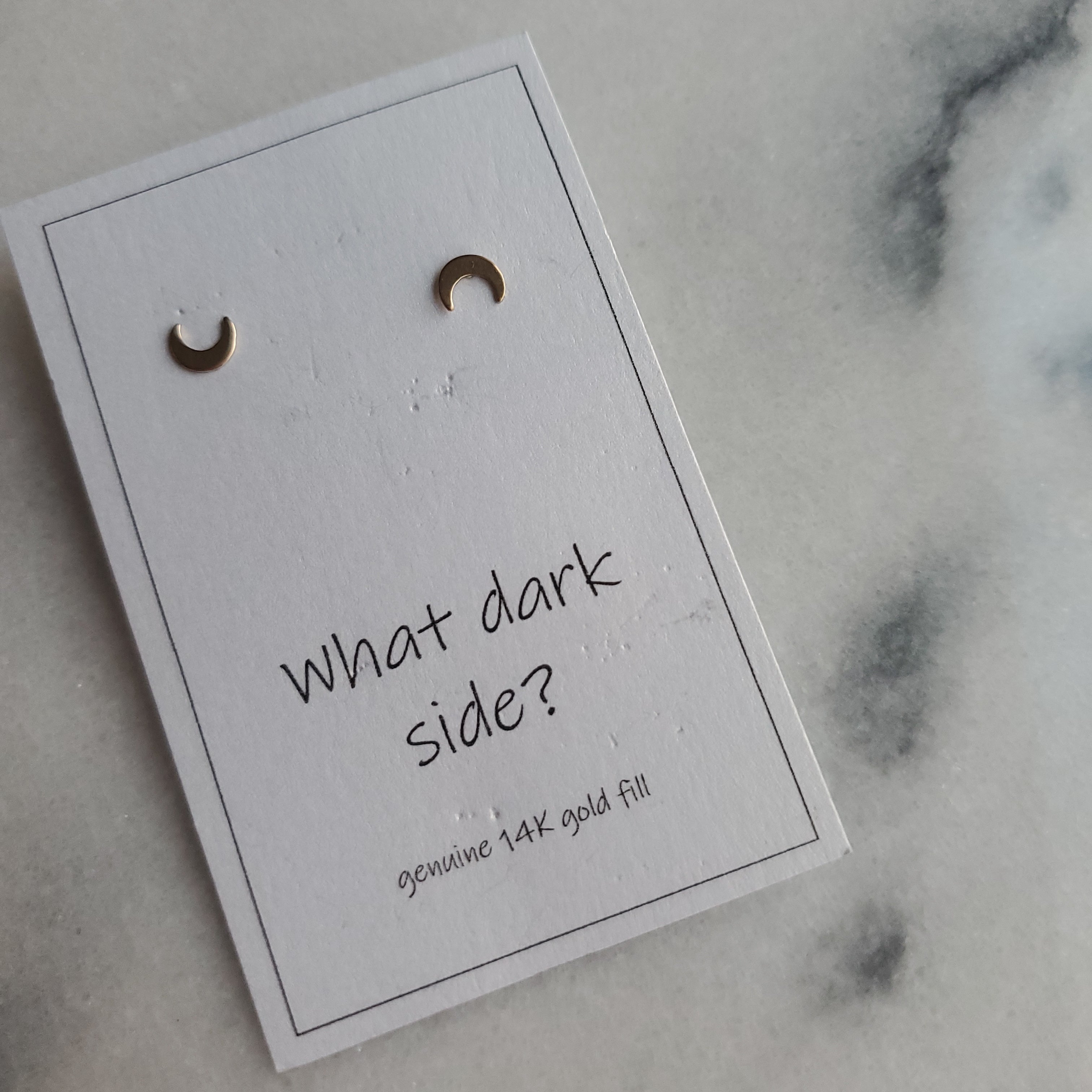 Sterling Silver Gold Fill Stud - Moon