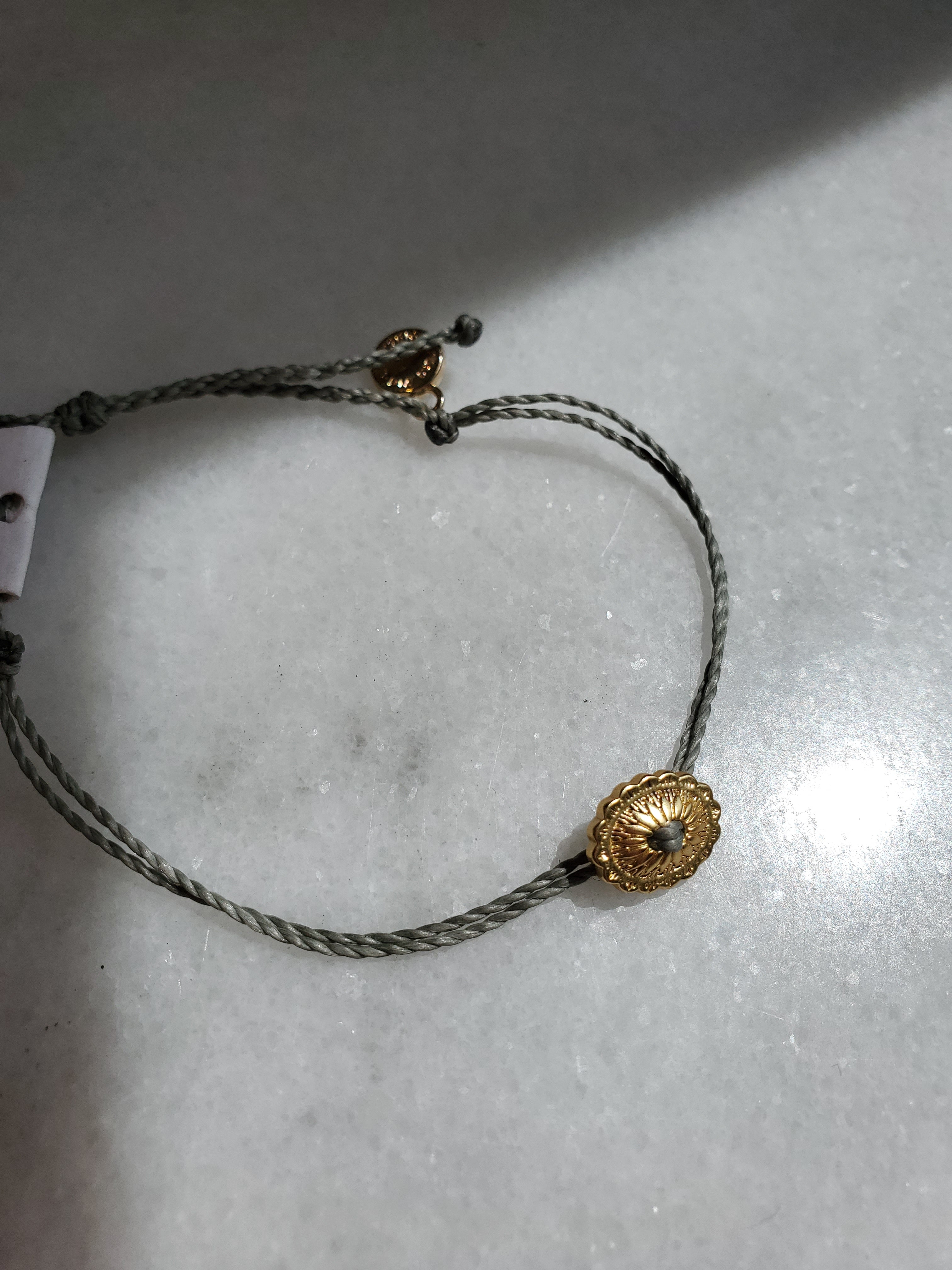 Pura Vida Gold Boho Concho Bracelet - Grey