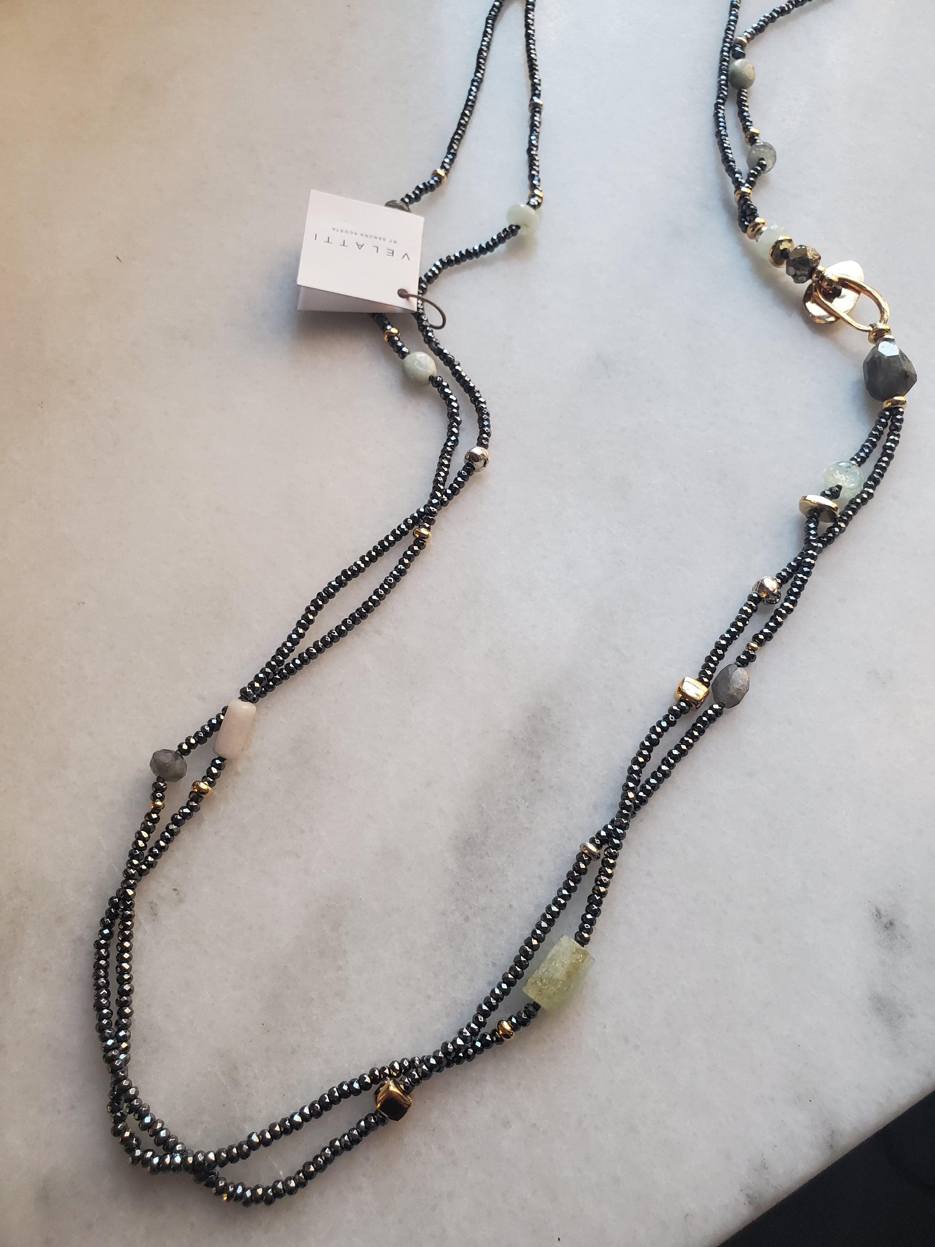Velatti Hematite & Mixed Semi Precious Stone Necklace