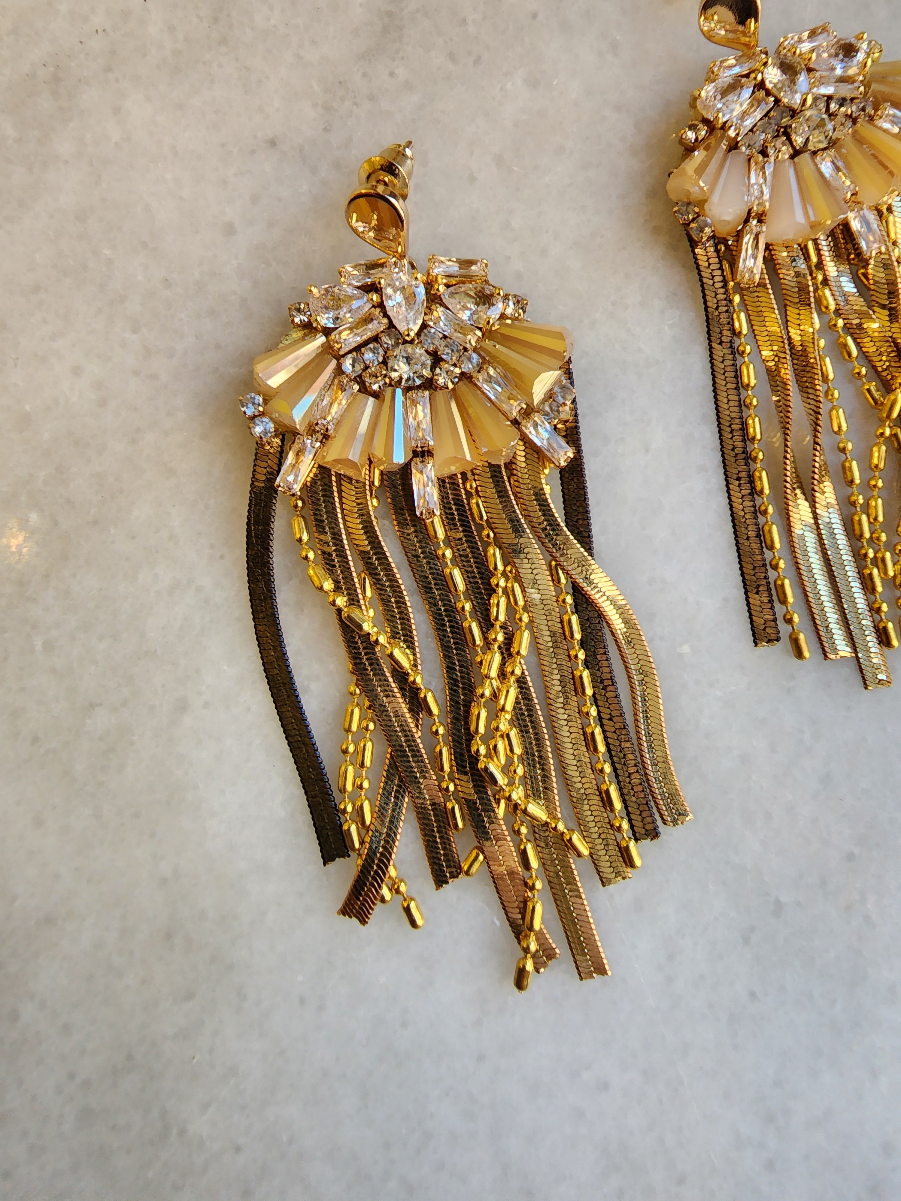 Gold Tassel~Like Earrings