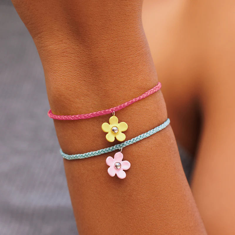 Pura Vida Solstice Enamel Flower Charm Bracelet in Seafoam