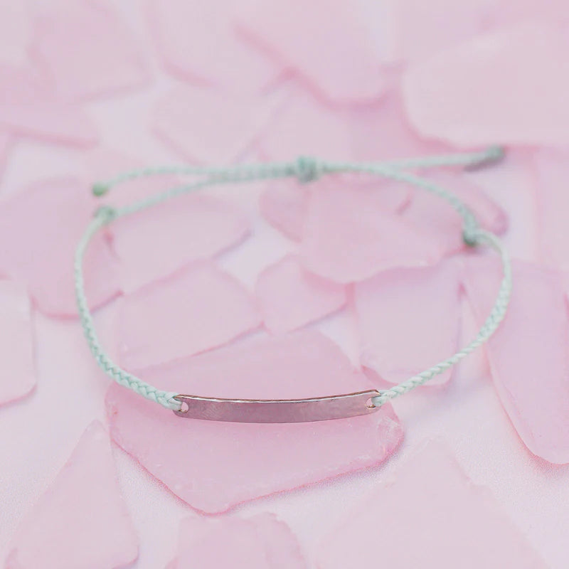 Pura Vida Hammered Bar Charm Bracelet - Winterfresh