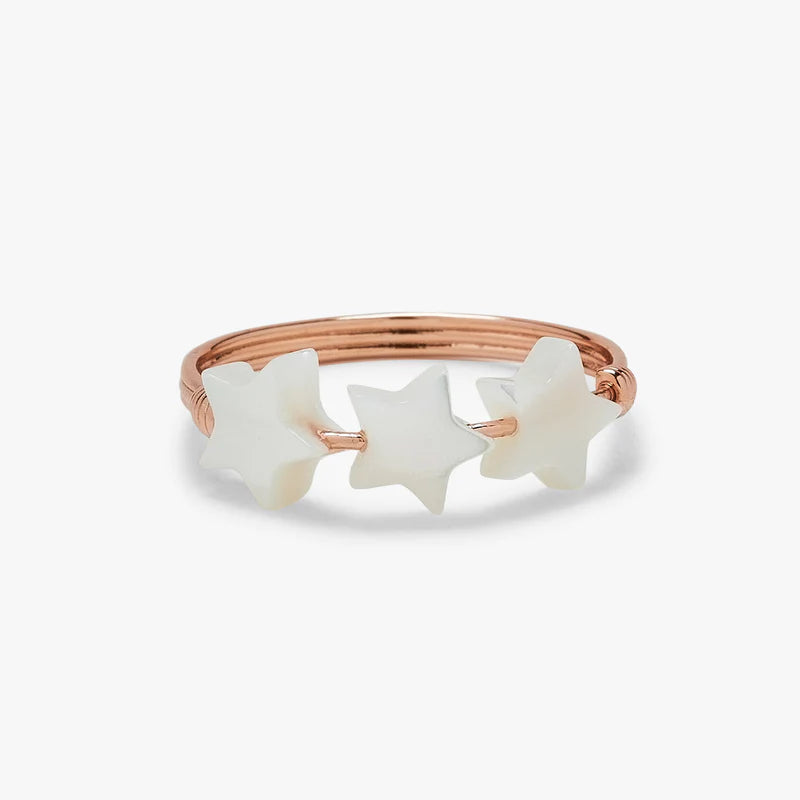 Pura Vida Pearlized 3 Star Ring - Size 6