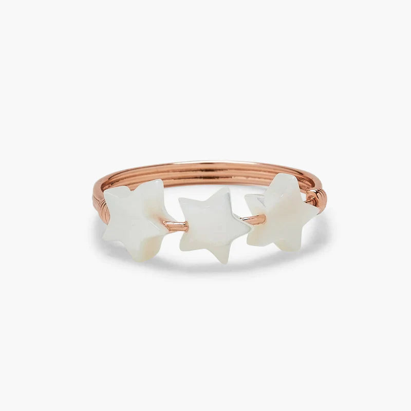 Pura Vida Pearlized 3 Star Ring - Size 6