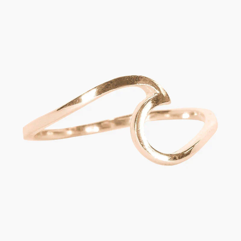 Pura Vida Rose Gold Wave Ring - Size 8